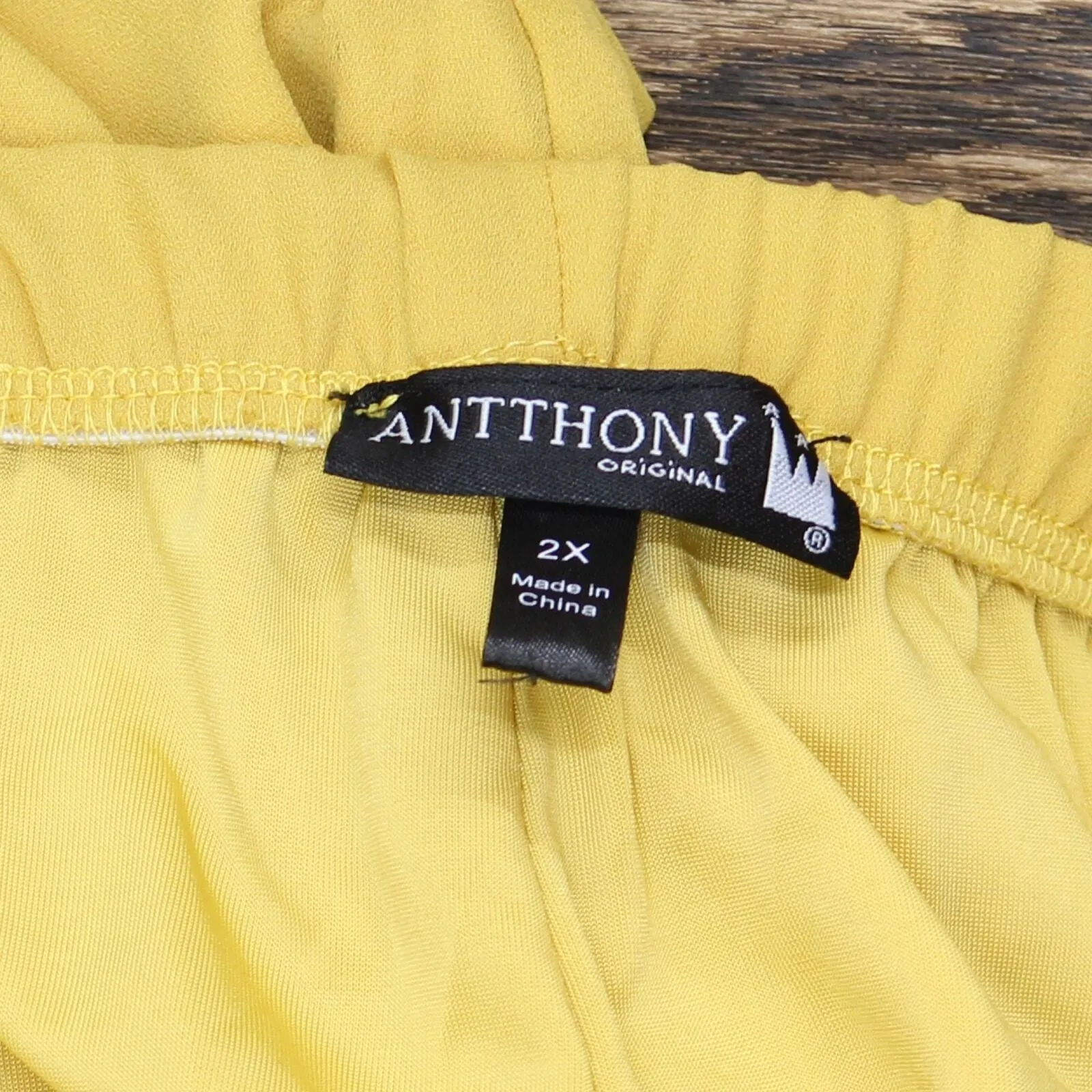 Antthony Plus Size Lined Chiffon Straight Leg Pants Golden Kiwi 2X