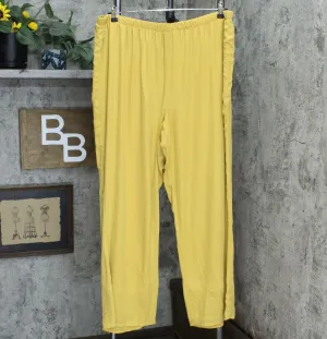 Antthony Plus Size Lined Chiffon Straight Leg Pants Golden Kiwi 2X