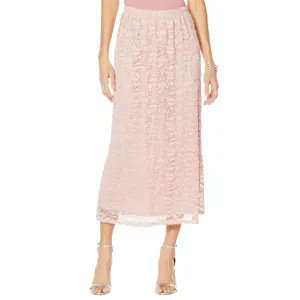 Antthony Women's Petite Silver Jubilee Lace Overlay Skirt
