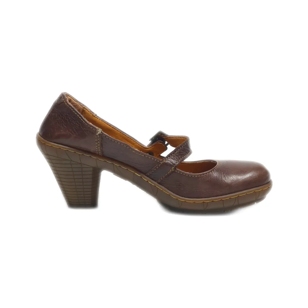 Art Mid-Heel Shoes Leather Brown Colour For Women