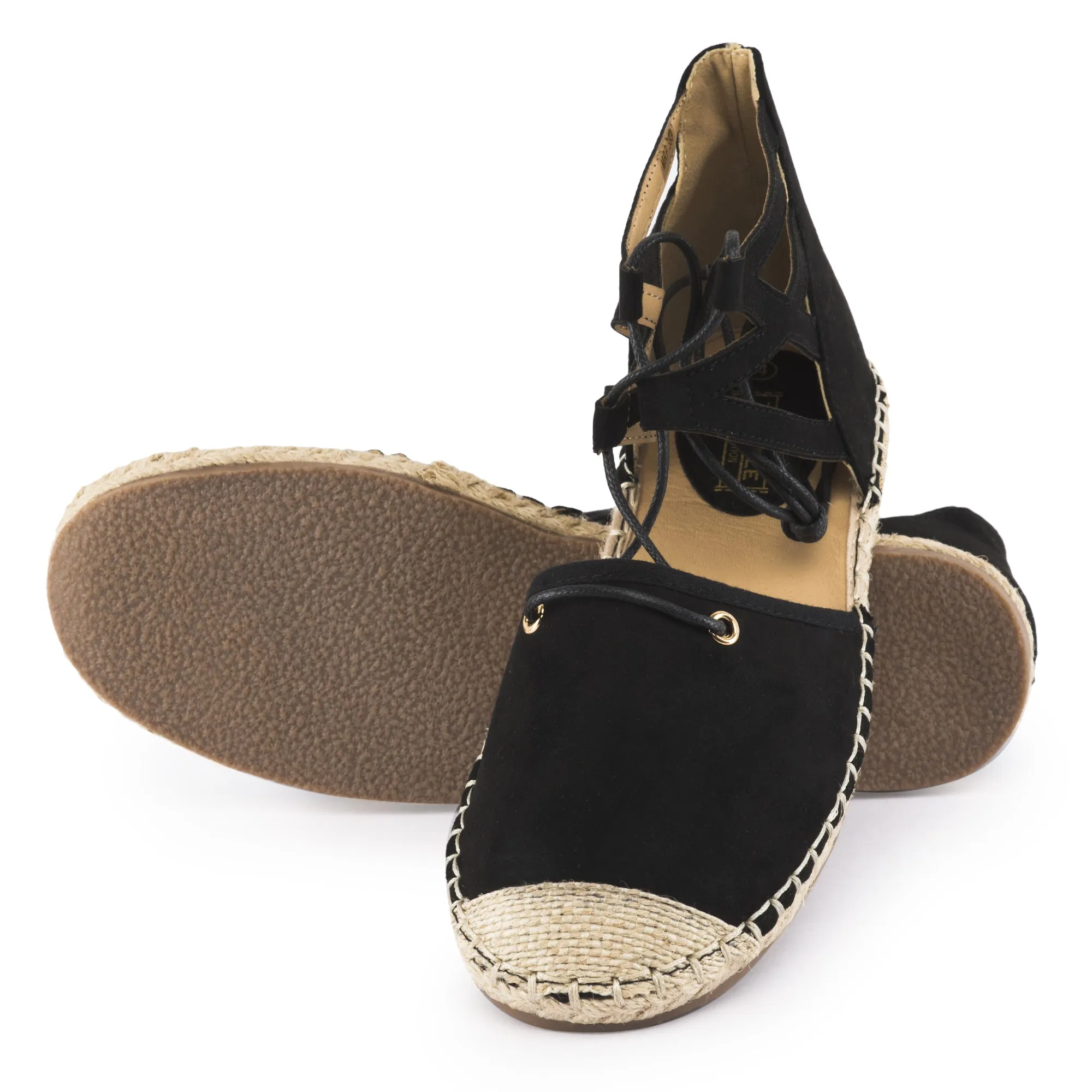 Black Lace Up Espadrilles