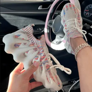 Casual Sportswear Patchwork Frenulum Round Comfortable Out Door Sport Shoes GJ0055