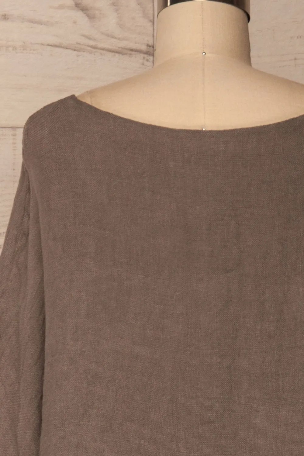 Gerovo | Taupe Linen Top
