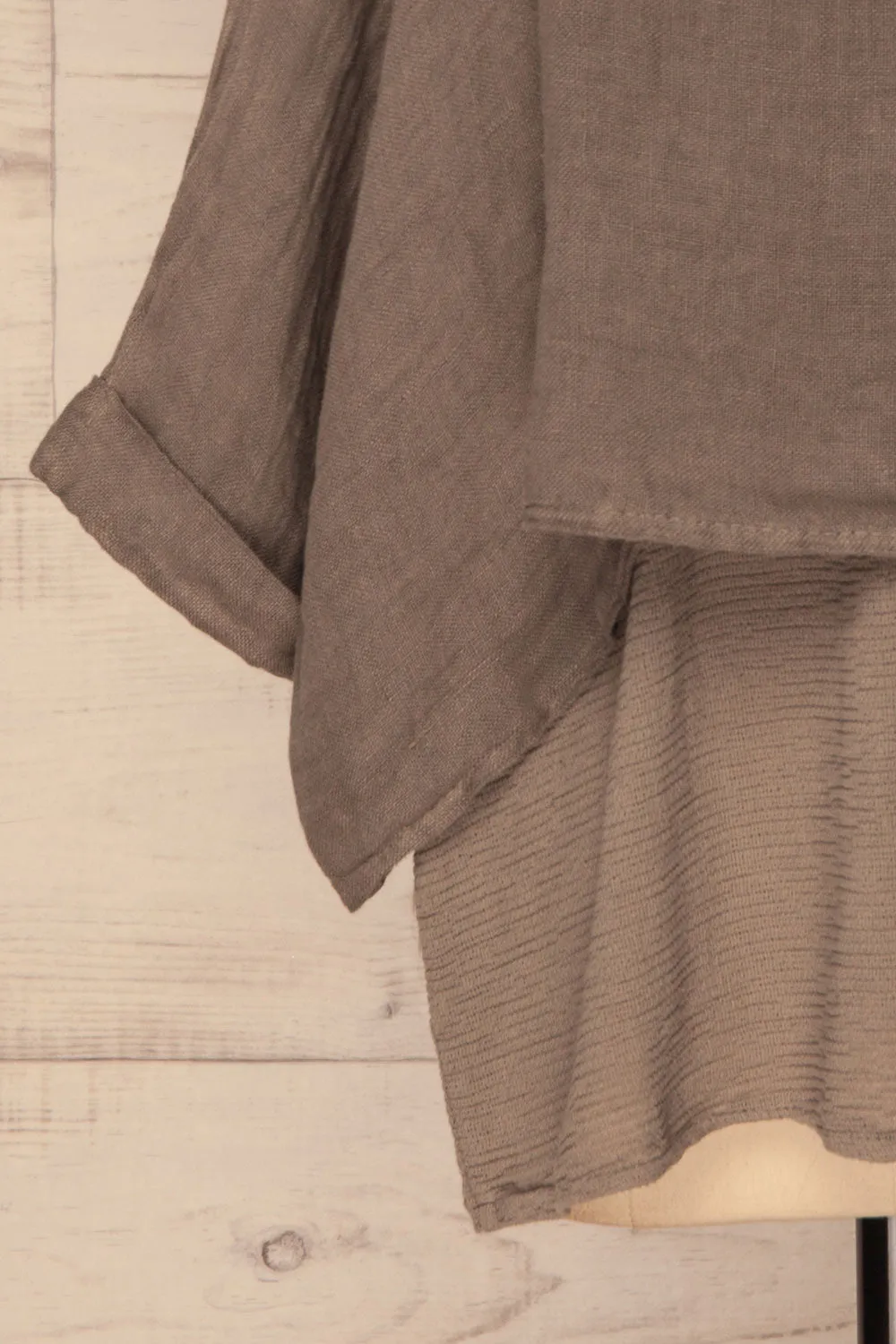 Gerovo | Taupe Linen Top