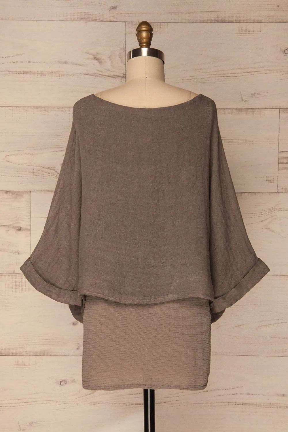 Gerovo | Taupe Linen Top
